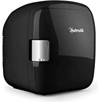 AstroAI Mini Refrigerador Portátil para el Skincare 9L- Mini Neveras 220V-12V para Enfriar y Calentar (negro)